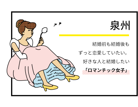 泉州　結婚前も結婚後もずっと恋愛していたい。好きな人と結婚したい「ロマンチック女子」