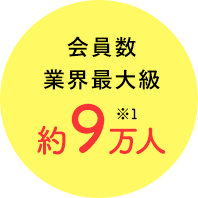 会員数 業界最大級 約9万人