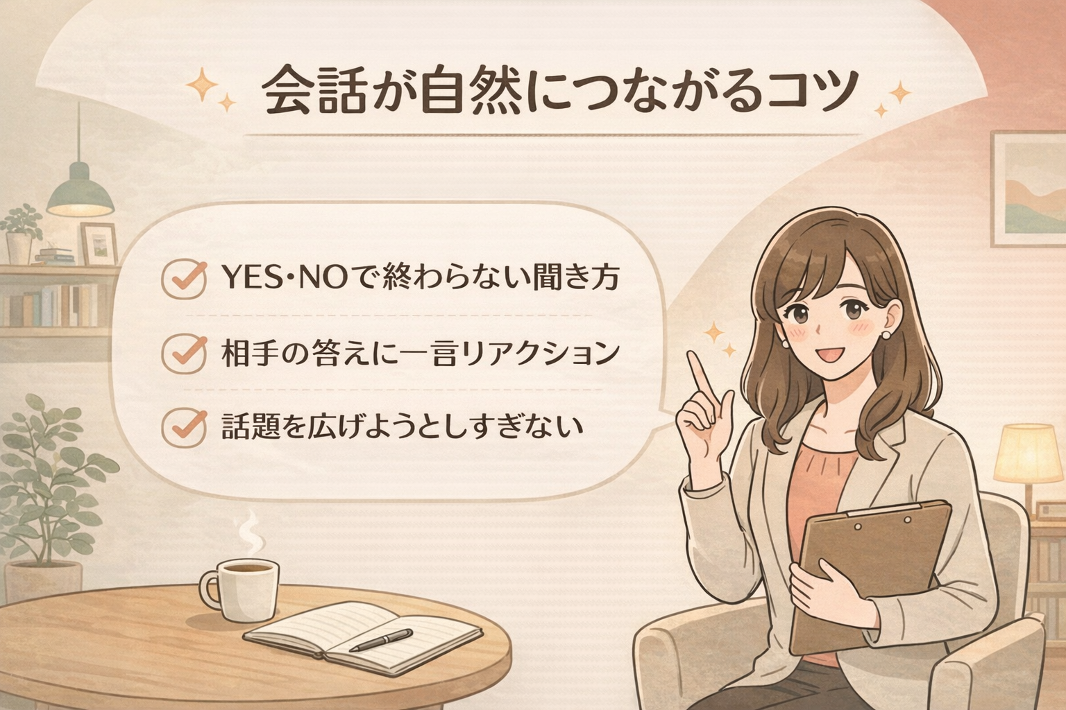 会話が自然につながるコツ！「聞き方」で印象は変わる