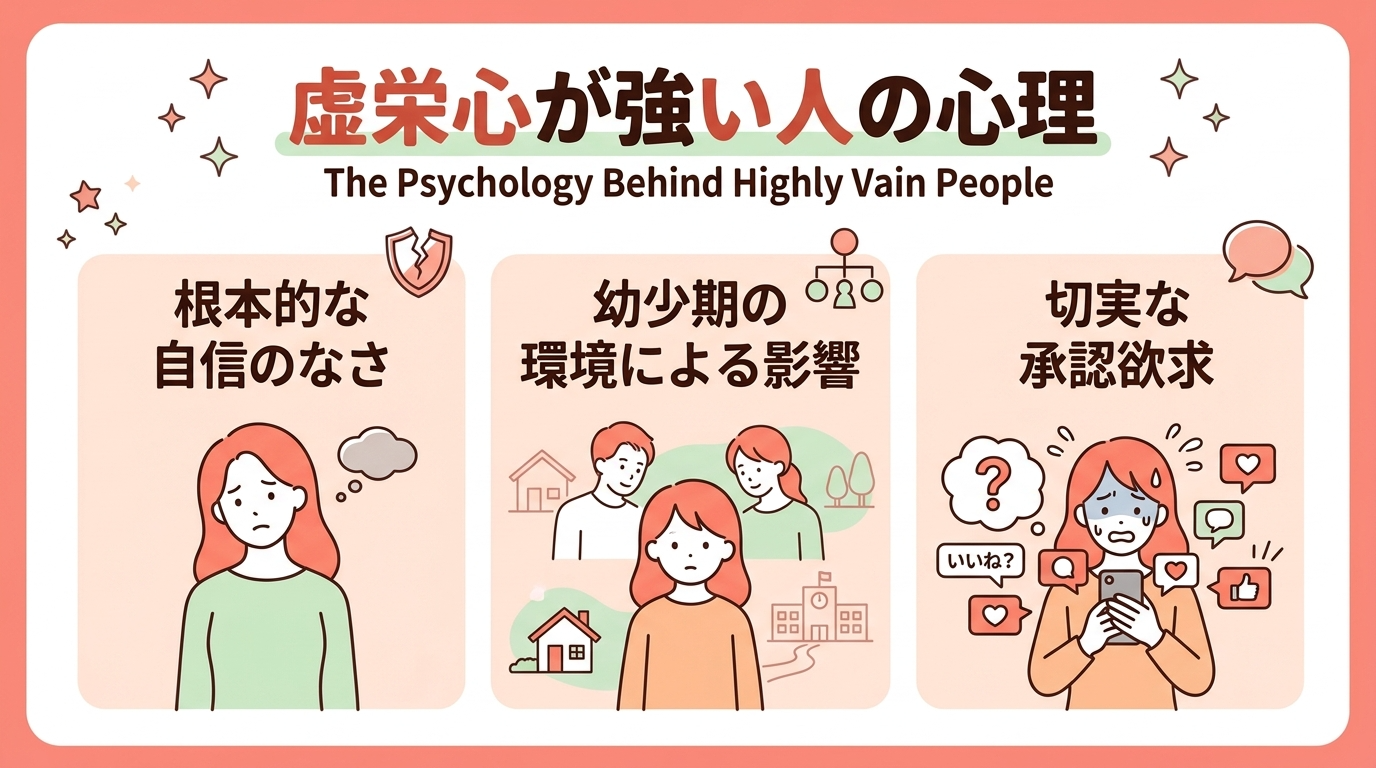 なぜ見栄を張るの？虚栄心が強い人の心理と原因