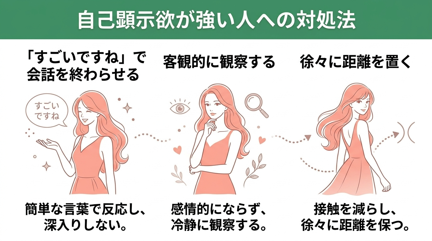 自己顕示欲が強い人にどう接する？自慢話に疲れたときの対処法