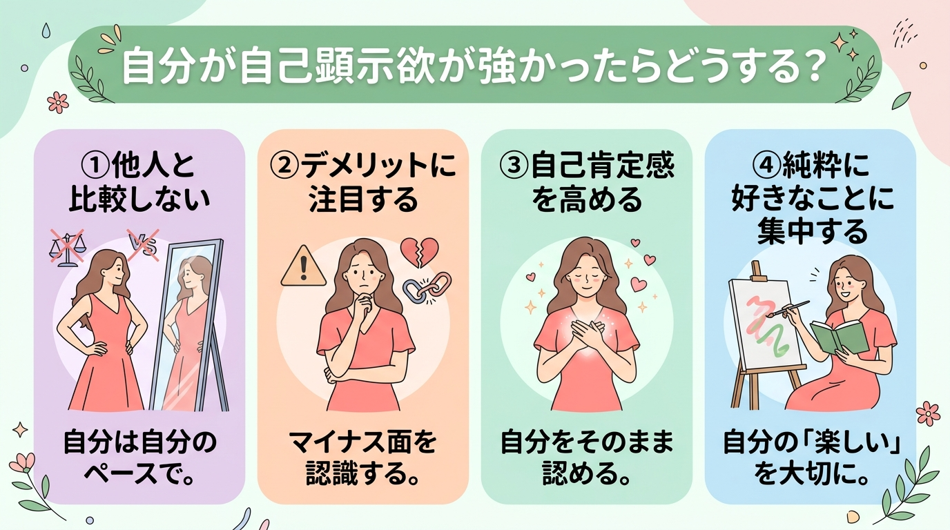 自分の自己顕示欲が強かったときの対処法