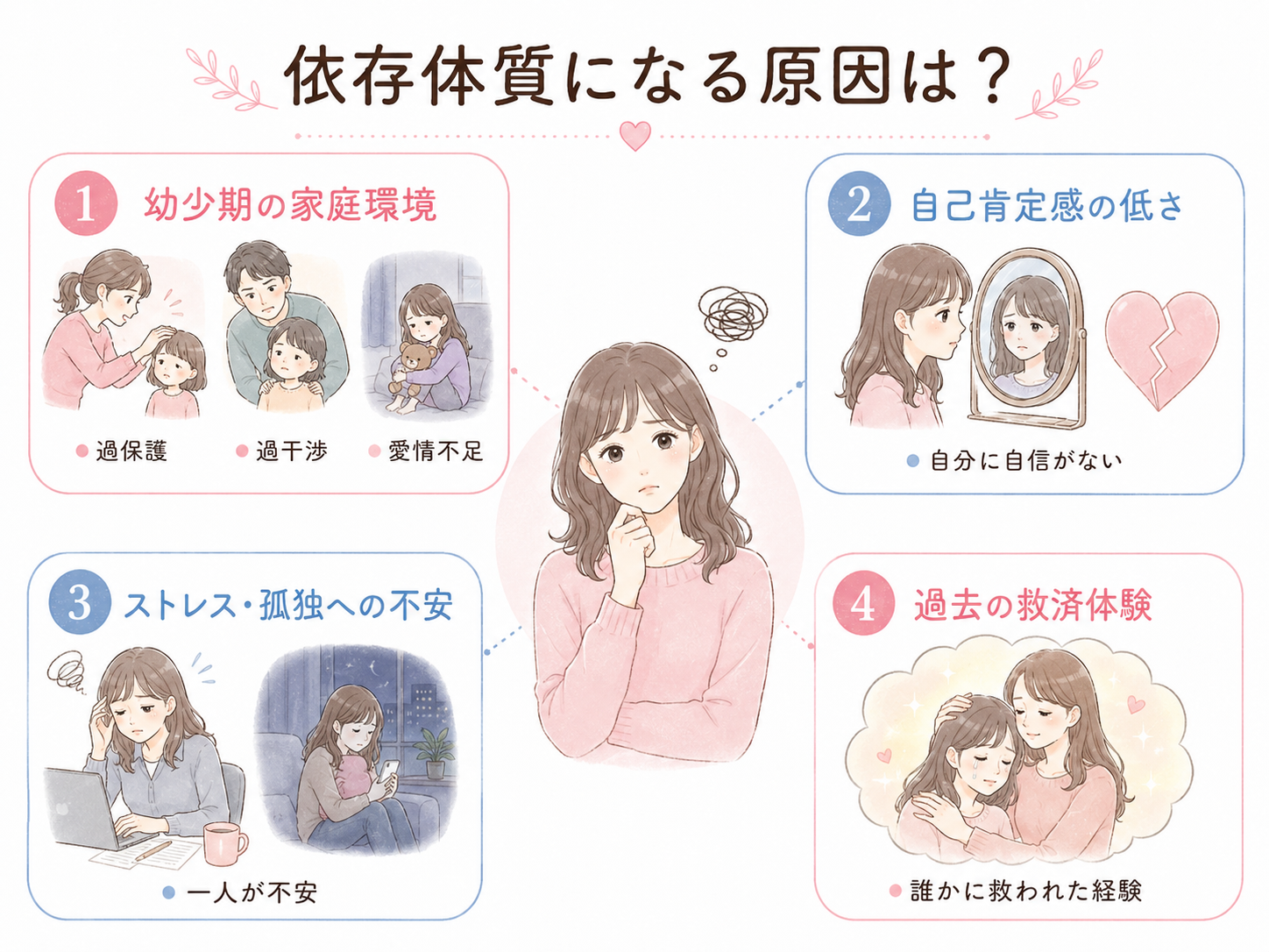 なぜ人に依存するの？4つの原因をご紹介