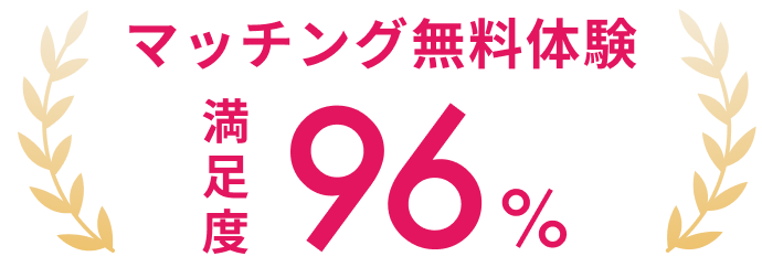 マッチング無料体験満足度96%
