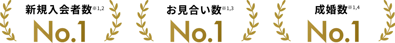 新規入会者数No.1/お見合い数No.1/成婚数No.1