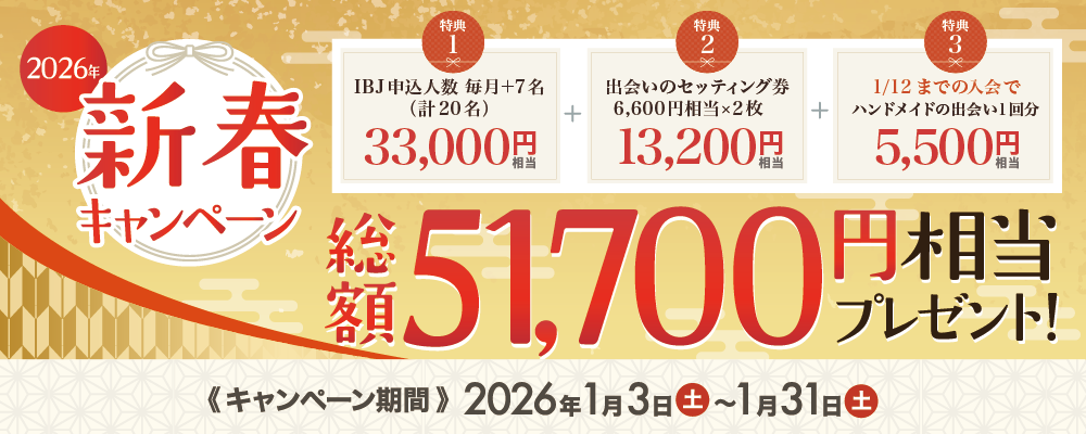 新春キャンペーン総額51,700円相当プレゼント！