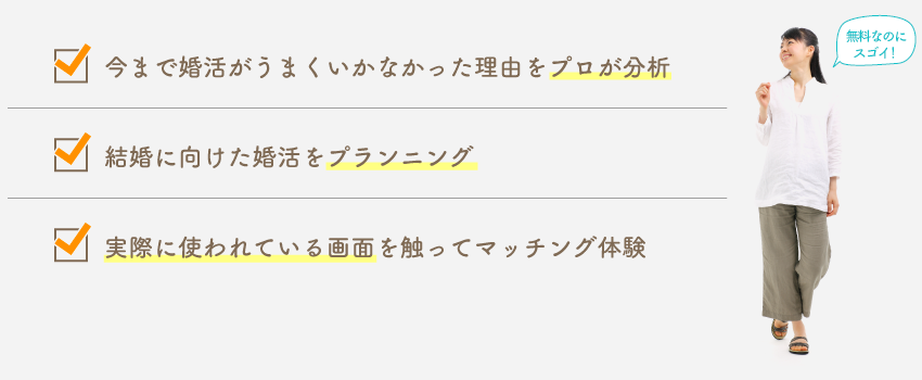 ツヴァイ店舗でのマッチング無料体験でこんな体験ができます。