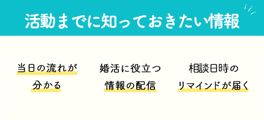 活動までに知っておきたい情報
