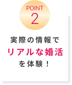 POINT2 実際の実情でリアルな婚活を体験！