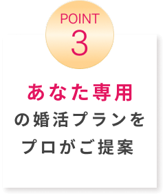 POINT3 あなた専用の婚活プラインをプロがご提案