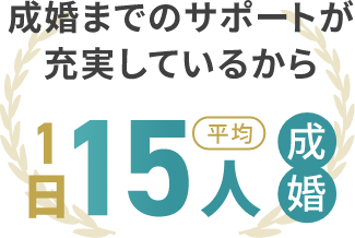 成婚までのサポートが充実しているから1日平均15人成婚