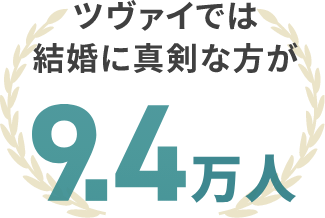 ツヴァイでは結婚に真剣な方が9.4万人