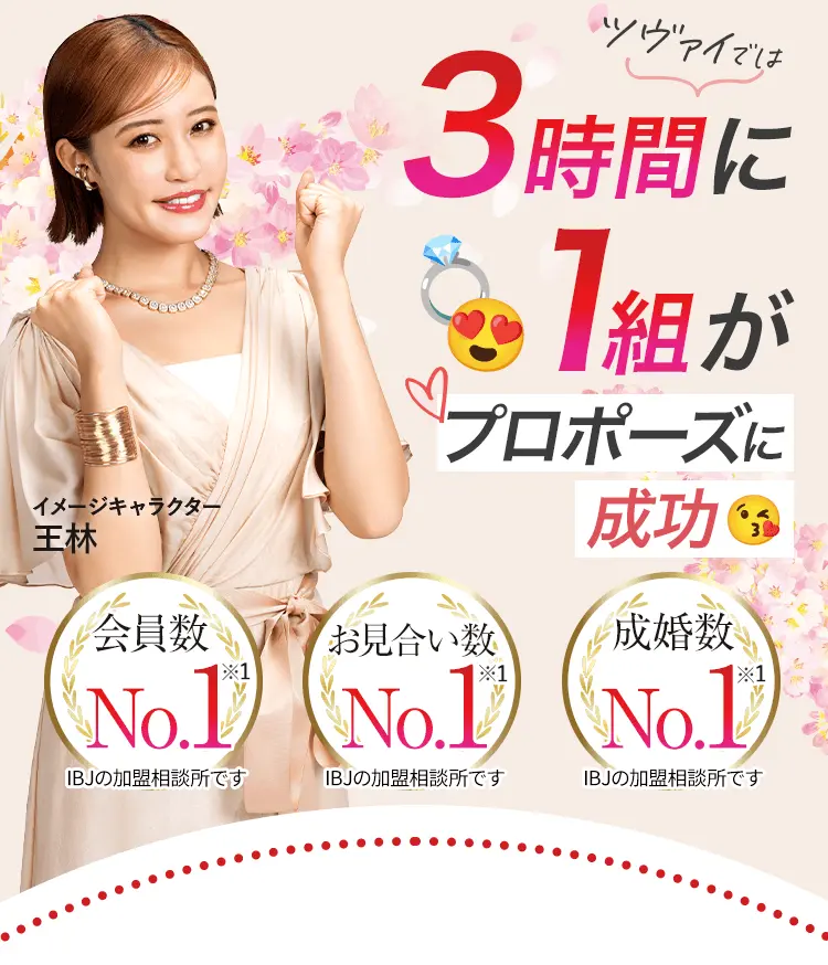 成婚数NO.1ツヴァイ（イメージキャラクター 王林さん）