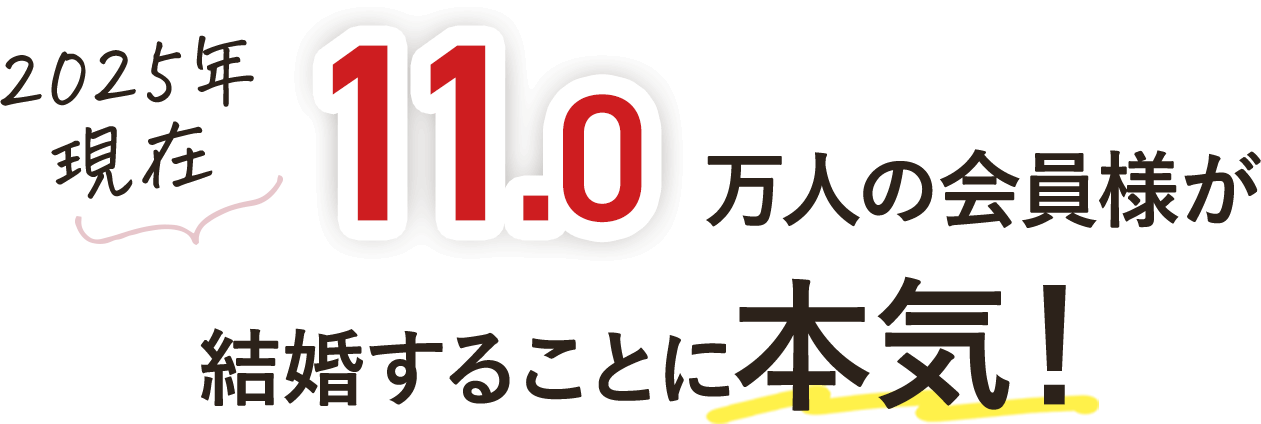 2024年現在10.2万人の会員様が結婚することに本気！