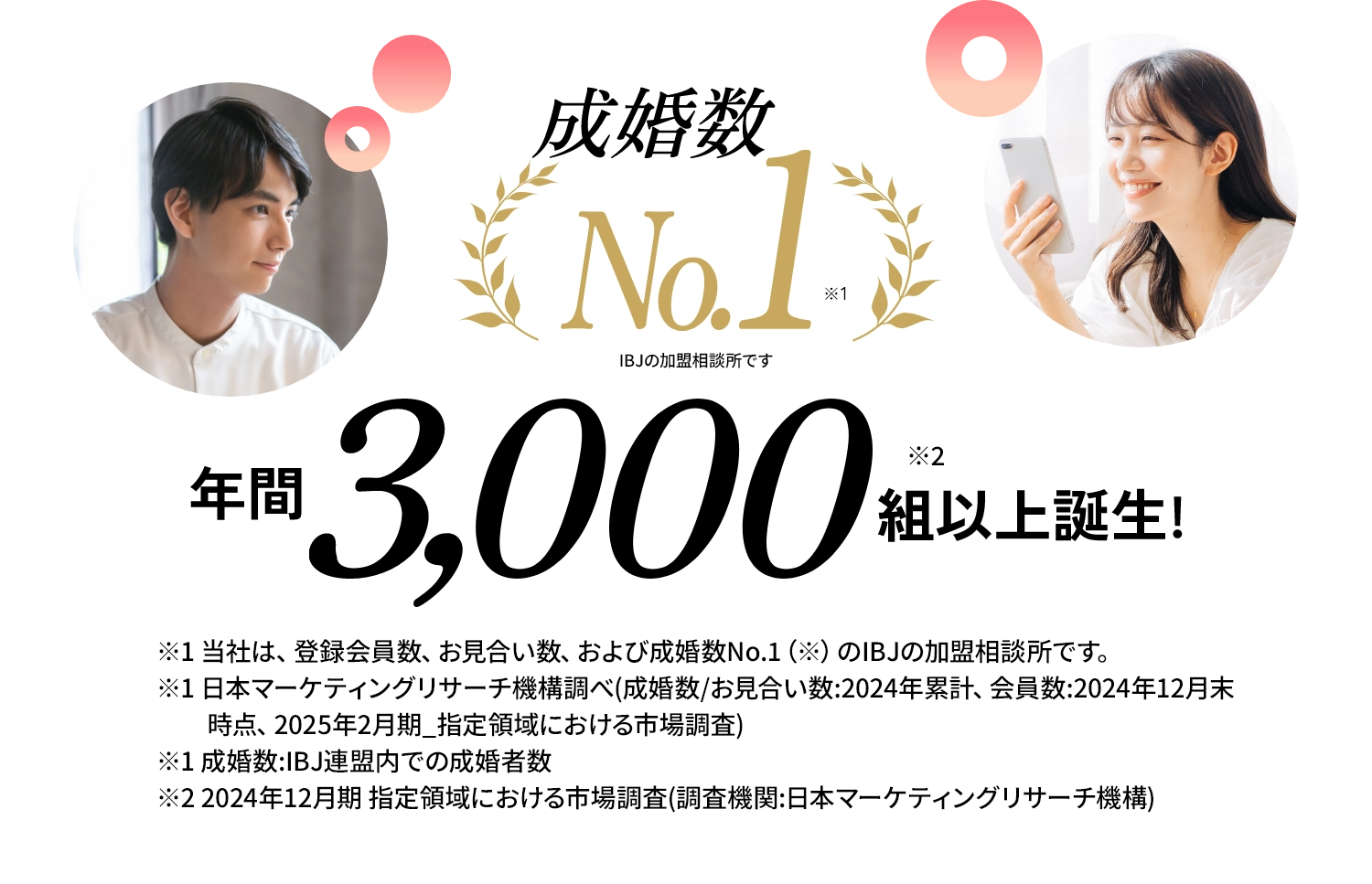 年間3,000組以上誕生